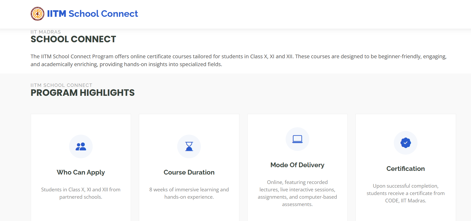 School Connect Program with IIT Madras